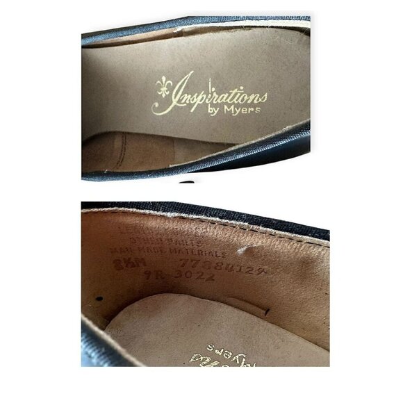 Vintage Navy Leather Slip On Heel with Large Buckles. Size 8.5. Inspirations by - Picture 9 of 13